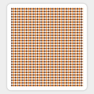 Brown Orange and White Argyle Pattern Diamond Checks Sticker